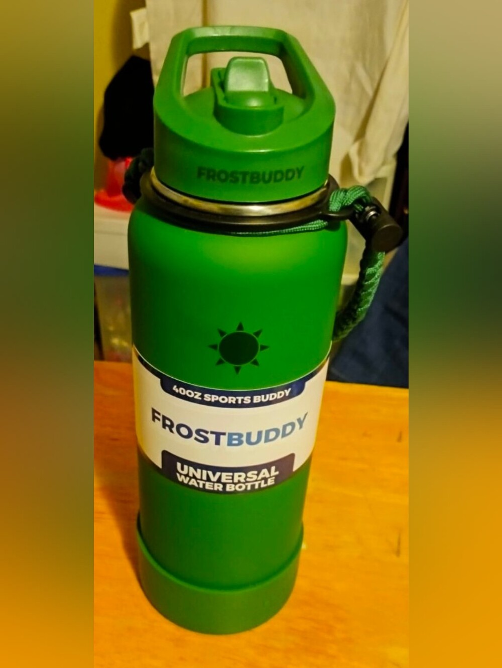 Frost Buddy Green 40oz Flip Top Universal Leak Proof Water Bottle